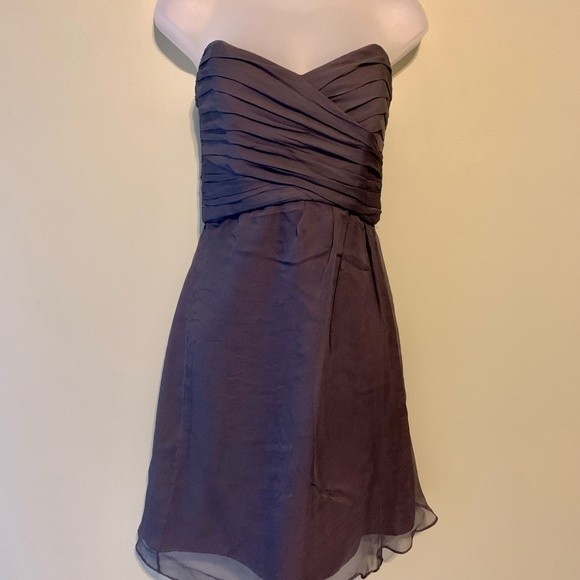 Amsale 100% Silk Crepe Strapless Dress, Size 10 - Picture 1 of 4